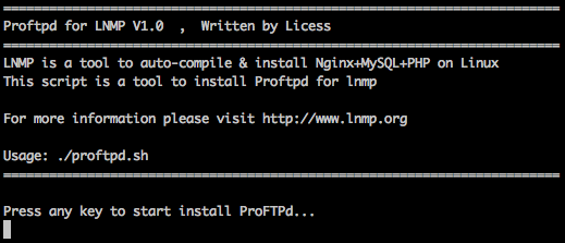 lnmp proftpd服务器安装